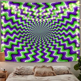 PN.HCNMTFB Trippy Tapestry, Blacklight UV Reactive Neon Glow in the Dark Vortex Tapestries, Visual Dynamics Hippie Mystic Aesthetic Wall Hanging, Wall Art for Backdrop Bedrooms Living Rooms