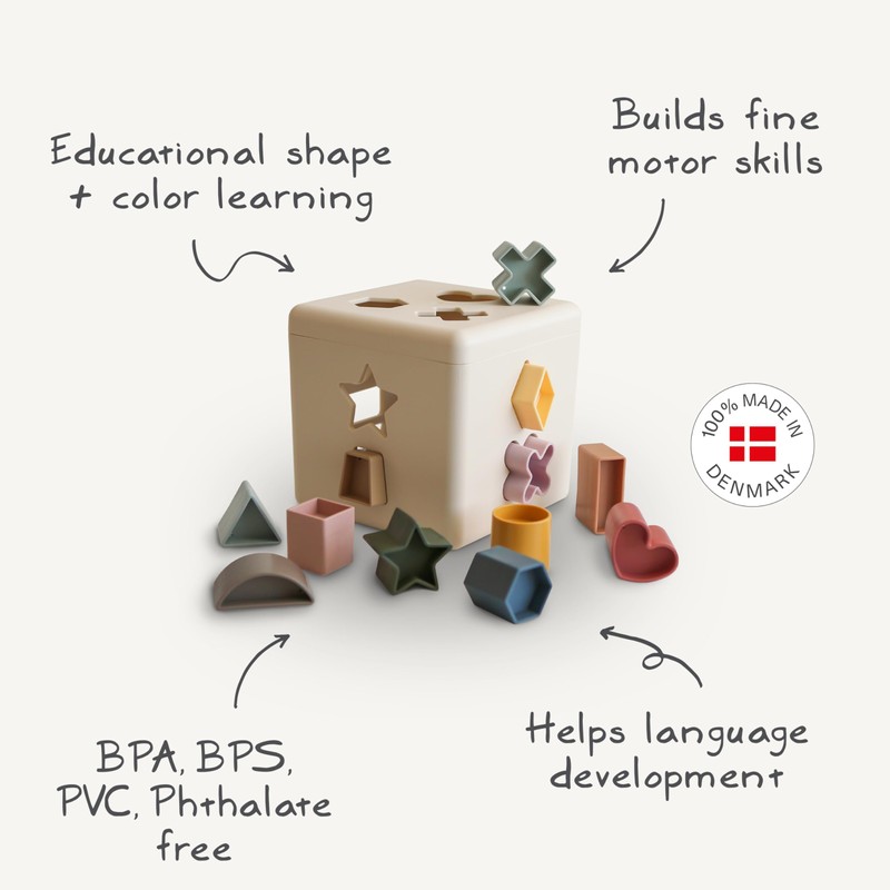 mushie Shape Sorting Box (Original) | Educational Learning Toy for