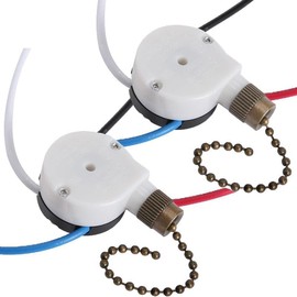 Akahttbn Ceiling Fan Switch ZE-208s E89885 3 Speed 4 Wire Fan Light Switch Replacement Part Speed Control Pull Chain Switch (Bronze) 2 PCS