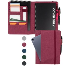 Kaitiaki Sturdy Planner Cover for Rocketbook Smart Notebook - Water-Resistant Fabric Padfolio, Business Padfolio with Firm Writing Surface, Fits Executive Size A5, Rocketbook Accessories (Fuchsia)