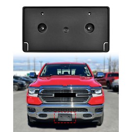 TOP-MAX Front License Plate Bracket Holder Compatible w/ 2019-2024 Dodge Ram 1500 Bumper(Except Rebal, TRX, Classic), Black No Drill License Plate Mounting kit Replace 68274215AE CH1068151