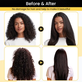 Hot Comb Set 7Pcs, Electric Hair Straightener Pressing Comb for Black Hair, Hot Comb Set with Wig Wax Stick, Lace Band, Rat Tail Comb ＆Salon Clips