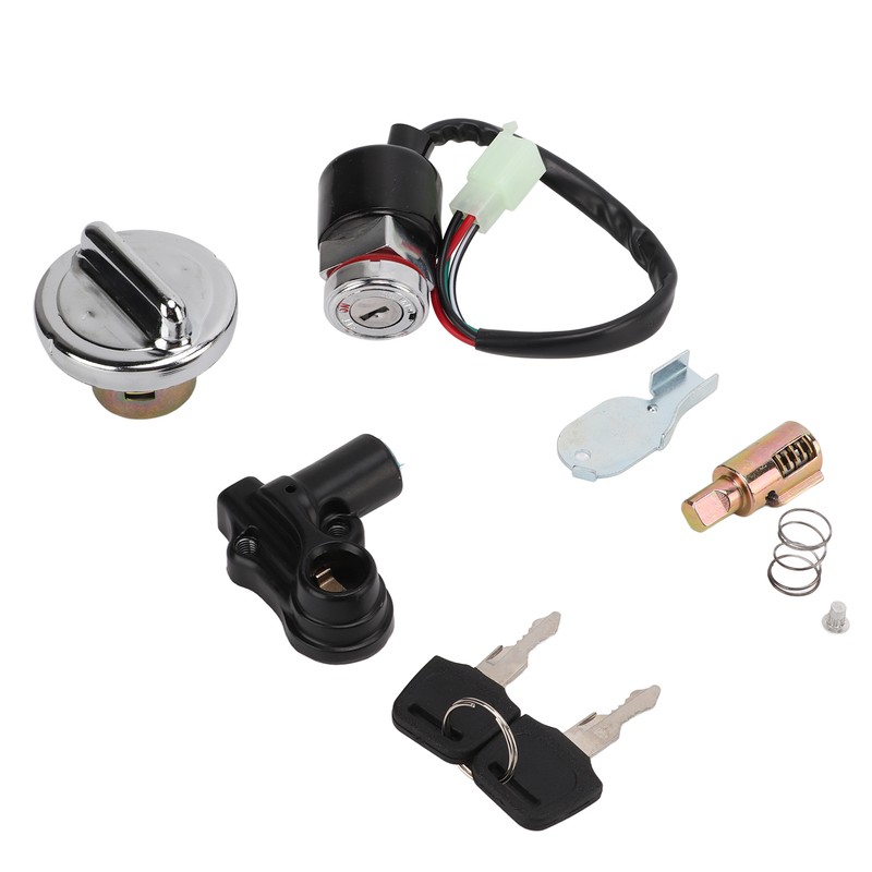 Ignition Switch Gas Cover Kit Helmet Lock 2‑Key Replacement for