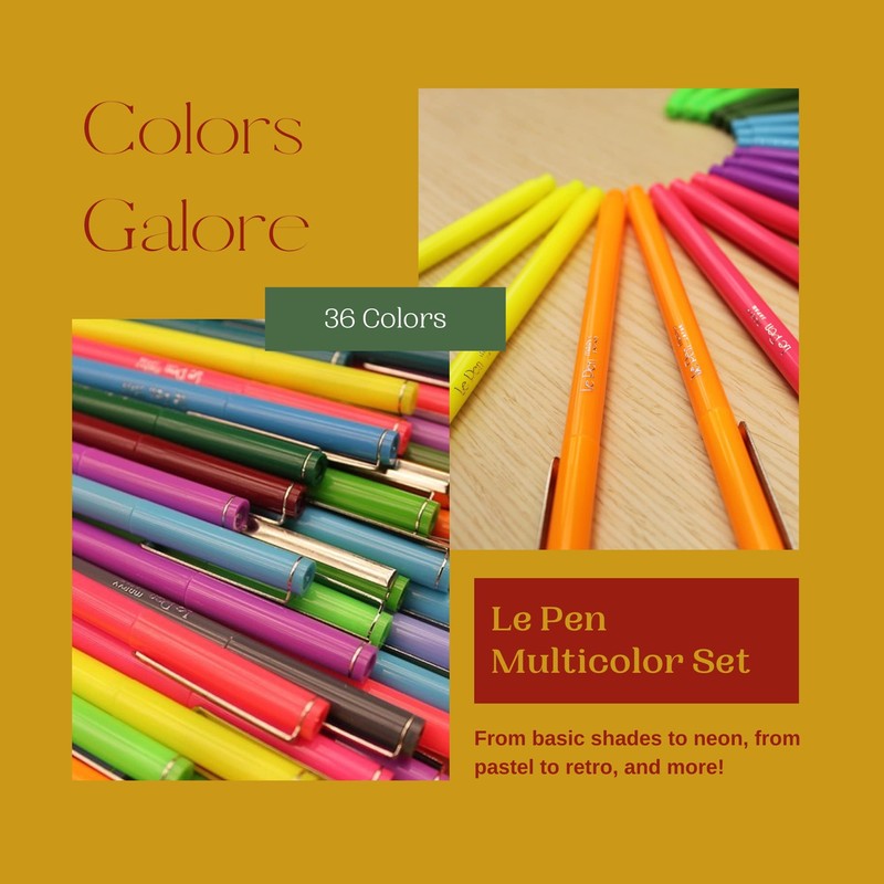 Uchida Le Pens Multicolor Set - 36 Colors Complete Set