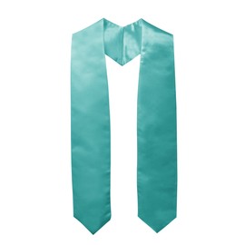 GraduationMall Unisex Adult Plain Graduation Stole 60" Turquoise