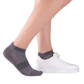 ELYFER Grey Unisex Thin Rayon Ankle Socks 4 Pairs, (Size 11-13) Ultra Soft Breathable Comfort Blend Low Cut Athletic Running Socks for Women and Men - Large