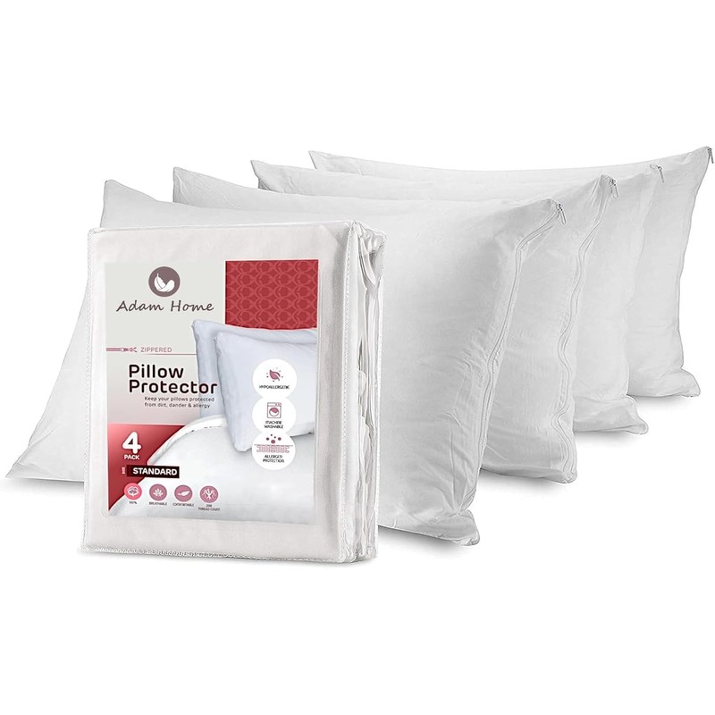 Adam Home 100% Brushed Microfiber Pillow Protectors 6 Pack with