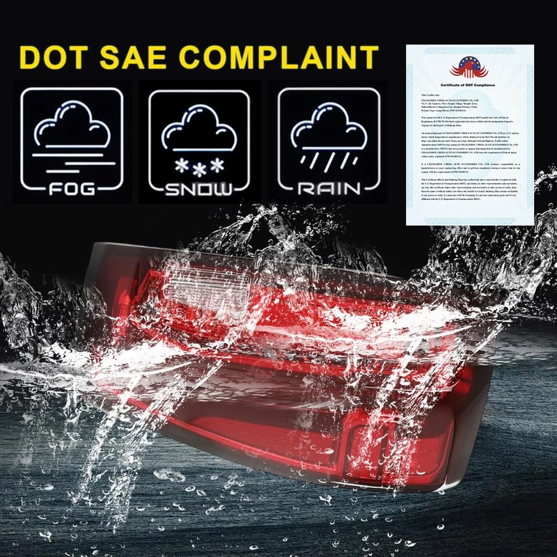 LQI LED Tail Light Assembly Right Passenger Side Compatible with