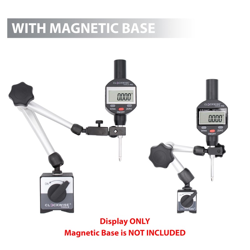 Clockwise Tools IP65 Grade Digital Indicator, DPIR-0105, 0-1 Inch/25.4mm, Inch/Metric