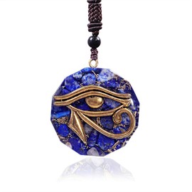 Lapis Lazuli Orgone Eye of Horus Emf Protection Necklace,Orgone Energy Necklace,Lapis Lazuli Crystal