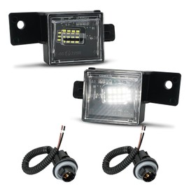 Bestview LED License Plate Lights Tag Lamp Assembly with Socket Wire Harness for 2014-2021 Chevy Silverado GMC Sierra 1500 2500HD 3500HD Colorado Canyon Pickup Truck Rear License Plate Lamp,Pack of 2