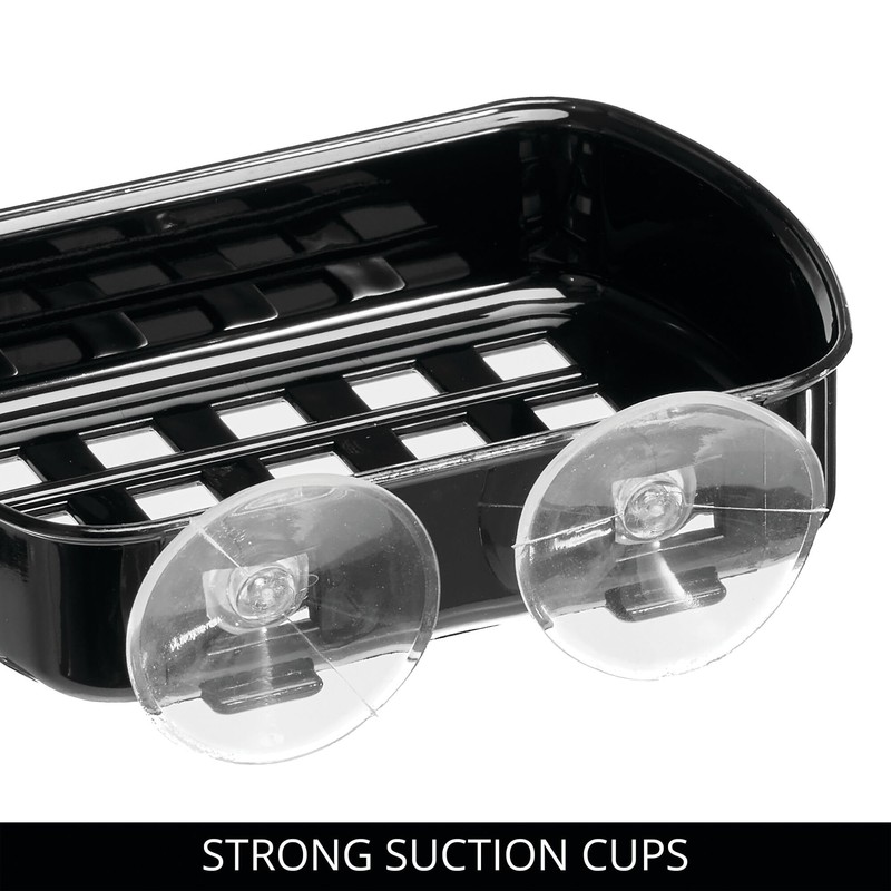 InterDesign iDesign Suction Cup Shower-Black Soap Dish