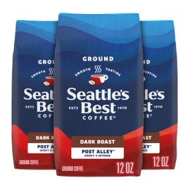 Seattle’s Best Coffee, Dark Roast Ground Coffee, Post Alley, 100% Arabica, 3 Bags (12 oz Each)