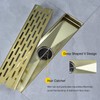 12 Inch Square Shower Linear Brushed Gold Bathroom Floor Drain
