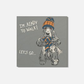 Unbranded Dog Ready To Walk Animal 4'' X 4'' Square Wooden Coaster