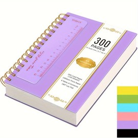 Spiral Journal Notebook, A5 Lined Hardcover Notebook For Women Men Work School Travel, 300 Pages PVC Cover Notepad For Note Taking, College Ruled Notebook With 100GSM Thick Paper, 5.7'' X 8.4'' - 1: Purple, Spiral: A5-Spiral