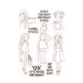 arriettycraft Girl Power Young Lady Birthday Women's Day Clear Stamps for Card Making Decoration and DIY Scrapbooking