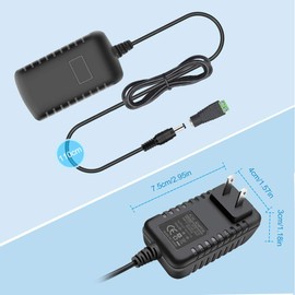 12V Power Supply, 12 Volt 1A 12W DC Power Supply, Black Switching LED Power Adapter, AC 110V to 12V Wall Mounted Transformer Plug for LED Strip Lights with 5.5/2.1 DC Female Connector
