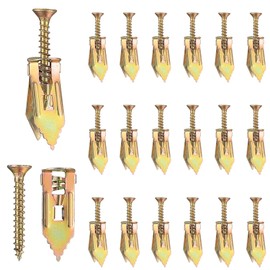 150 Pcs Self Drilling Drywall Anchors with Screws Kit, Zinc Plated Steel Wall Anchors and Self Tapping Screws Heavy Duty, No Drill Or Holes in Wall, for TV, Shelf Straps,Bike,Cabinets (150)