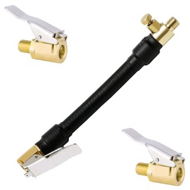 UGBO Valve Extension Car Valve Tyre Inflator Hose Lever Connector Tyre Inflator Hose Valve Connector 1 Tyre Inflator Lever Plug with 2 Car Valve Adapters for Compressor Car Bicycle Motorcycle