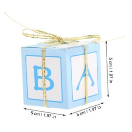 PACKOVE 25 Sets Shower Party Favor Candy Boxes with Cards Lightweight Blue Gift Cases for Shower Table Decor Portable Elegant Favor Boxes for Boys and Gender Reveal Celebrations