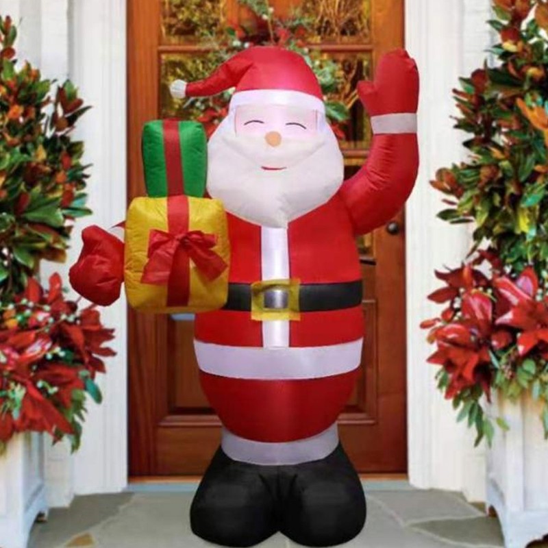 4.92ft Inflatable Outdoor Santa Decoration with Built in LEDs for