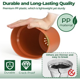 Clay Pots Small Pack of 8 - Shockproof Mini Flower Pots (45 x 40 mm) in Black & Terracotta | BPA-Free, Ideal for Succulents, Herbs & DIY Projects in Home, Office or Balcony | Includes Drainage Holes