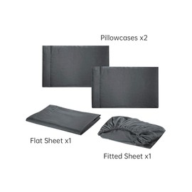 Luxury 4 Piece Bed Sheet Set Super Soft Brushed Microfiber Fabric Breathable Deep Pocket Easy Care Wrinkle, Fade, Stain Resistant 4 Piece Set 1 Fitted Sheet, 1 Flat Sheet, 2 Pillowcases