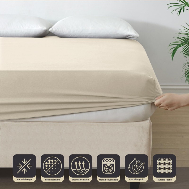 Imperial Rooms Brushed Microfibre King Size Fitted Sheet 25 CM