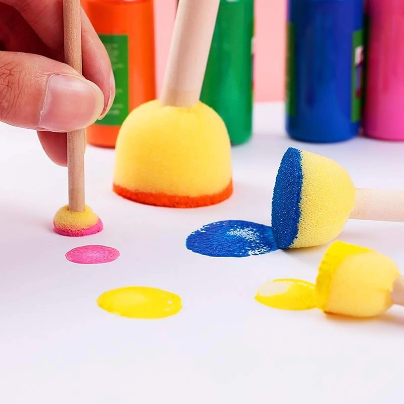 30-Piece Sponge Dab Brush Set, Round Sponges Dab Brush Set