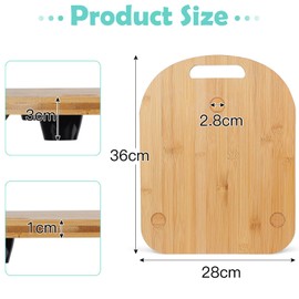 EFUTURETIME Sliding board for Thermo-mix TM5 TM6 accessories, 36 x 28 x 1 cm bamboo rolling board with 4 rubber floor mats and wheels for effortless movement