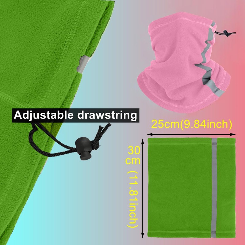 LJDJ Winter Neck Gaiter Face Cover, 2 Pack Fleece Warmer