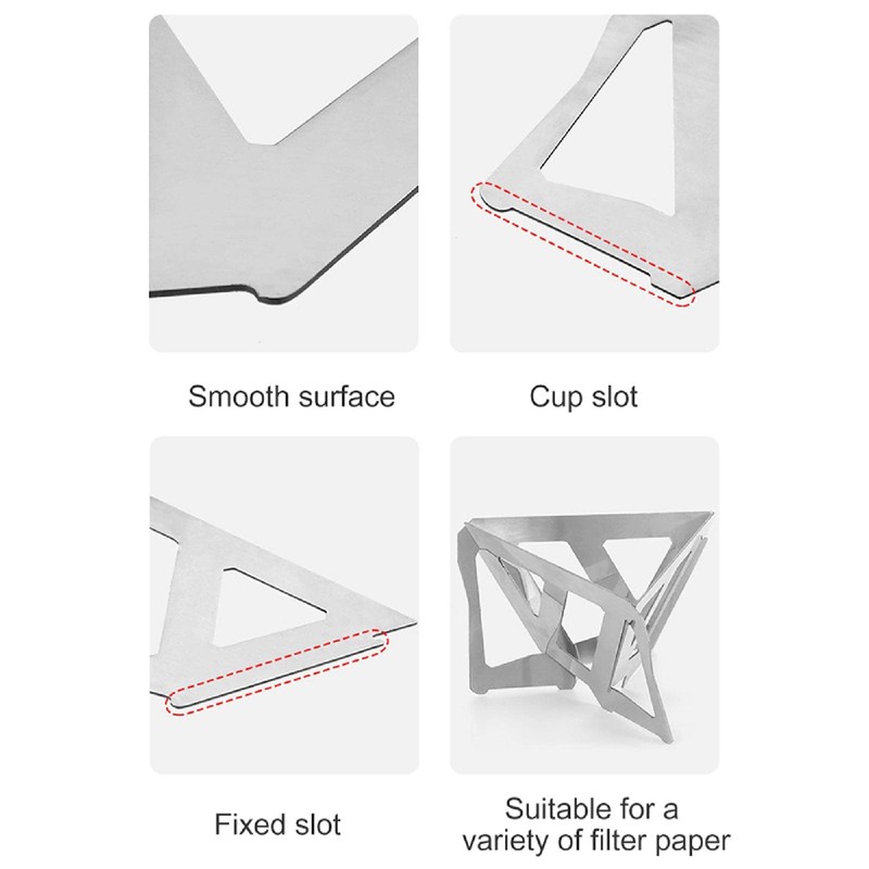 Collapsible Coffee Filter, Stainless Steel Reusable Cone Coffee Filter for