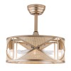 18in Modern Round Ceiling Fan Light w/Remote & Timing Champagne-gold