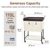 StorageWorks Laundry Cart, 2 Tier Rolling Basket with Wheels, 29