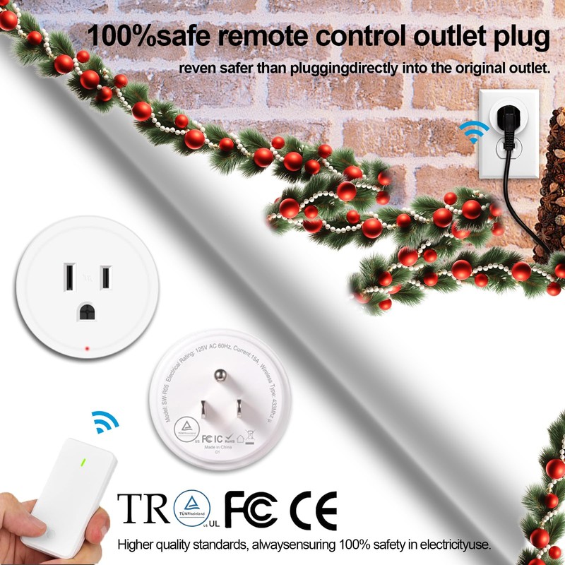 Remote Switch Outlet(2remote 2plug),USUPERINK Remote Control Light Switch,Wireless On/Off Light