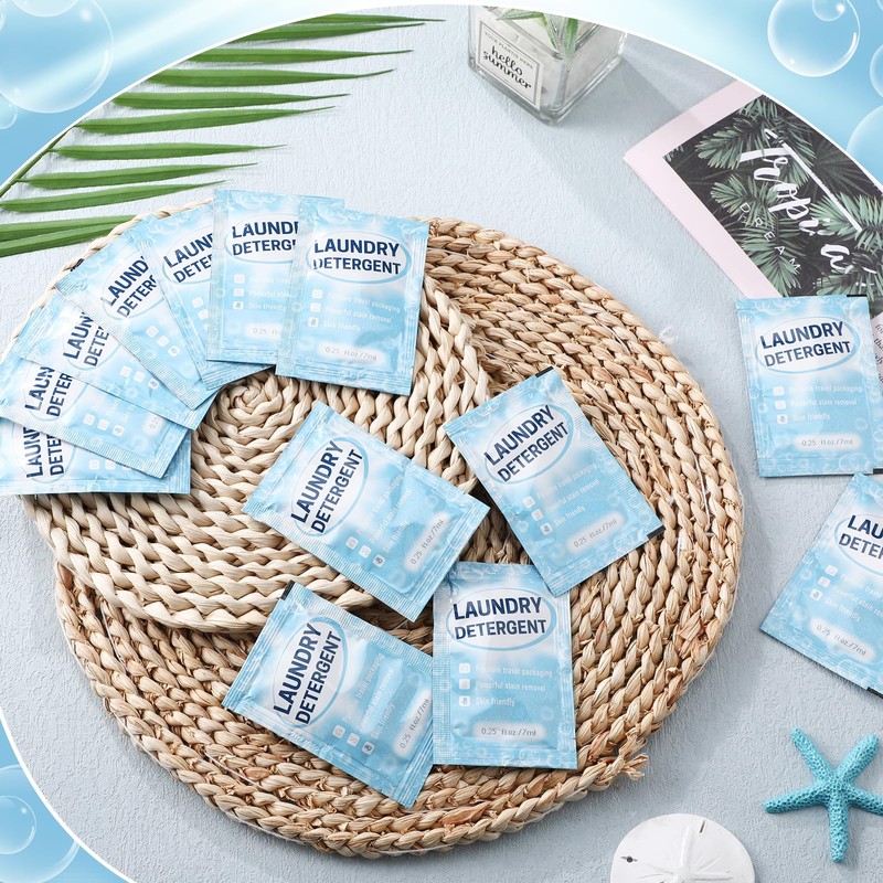 Leelosp 100 Pcs Individual Travel Laundry Detergent Bulk Travel Size