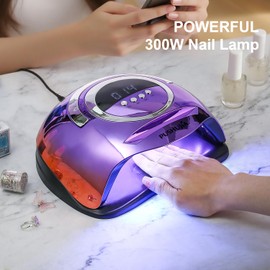 PUSHUJIA 300W Professional Nail Lamp - Fast Curing, Auto Motion Sensor, 4 Timer Settings, 72 LED Even Coverage for Gel Polish - Salon & Home Use