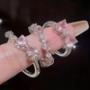 3pcs Y2k Style Stacking Rings Trendy Bow Knot/ Heart Design