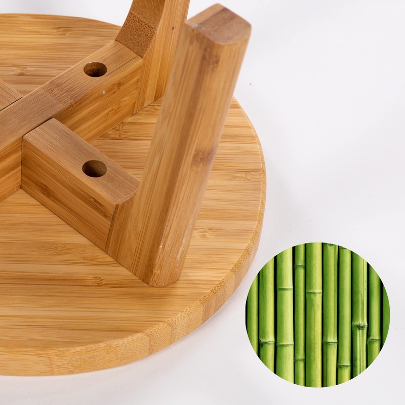 GOBAM Bamboo Step Stool, 7.3 inches - Sturdy Foot Stool