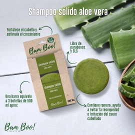 Shampoo Sólido Artesanal Aloe Vera 80 Gr Bam Boo! Lifestyle