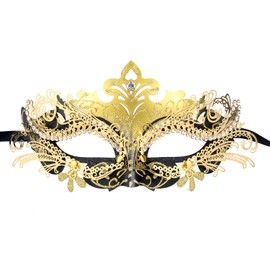 Hoshin Hoshin Maskerade Maske, Karneval Dekorationen Venezianische Masken für Frauen (Gold & Schwarz)