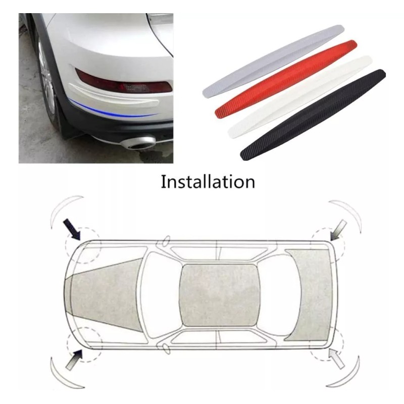 Deluxe 1 Par Protector Bumper Defensas Facias Choques Rojo Autos