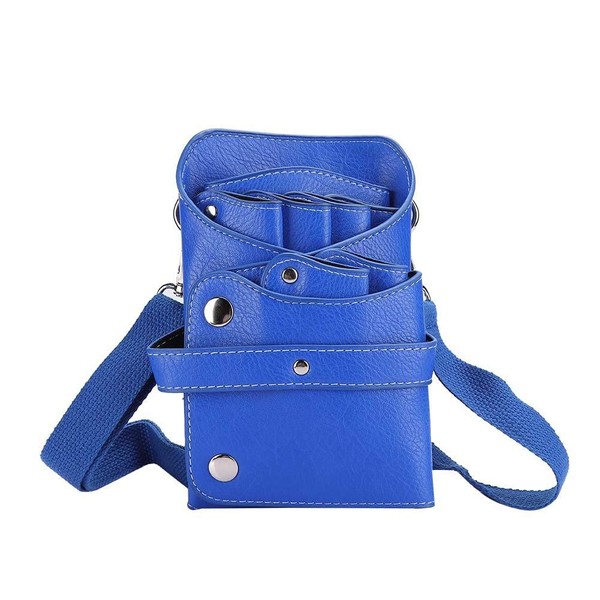 Professional and practical exquisite workmanship hairdressing tool bag, storage bag, removable strap for professional stylist tools (blue).