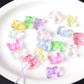Ornazy - 150 abalorio acrílicas aleatorias para control de juegos, abalorio transparentes y coloridas para videojuegos, para hacer pulseras, collares, joyas