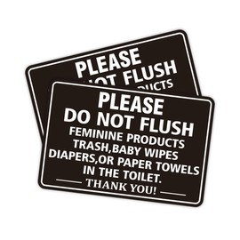 Sigicanage (2 PACK) Do Not Flush Sign for Bathroom, Self-adhesive Do Not Flush Anything Except Toilet Paper Sign, 9 x 6 Inch Signs for Business and Home