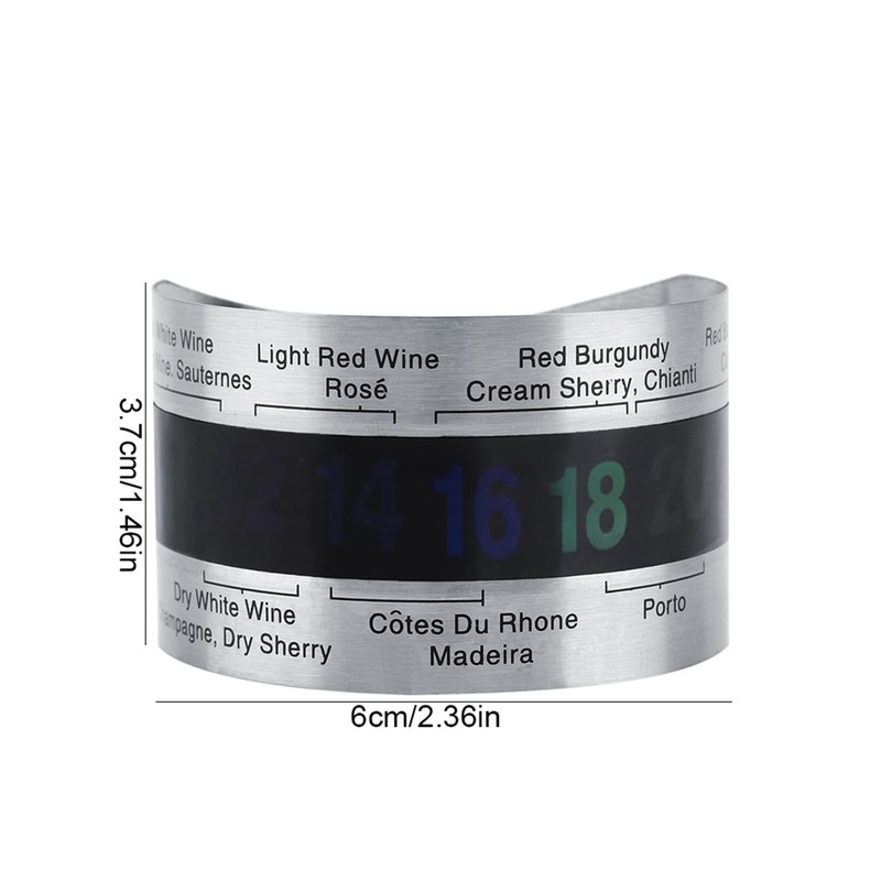 CHICIRIS Acero Inoxidable Botella de Vino LCD Termómetro Pulsera, Sensor