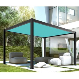 COARBOR 2'x33' Straight Edge Sun Shade Sail Rectangle Canopy Cover 240GSM Grommets Placed All Edges for Outdoor Pergola Patio Yard Deck Gazebo-Turquoise Green