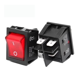 Rocker Switch On Off on on 30A/250V 16A/250V Heavy Duty 4 pin t85 Rocker Switch with Light 12V 24V 110V 220V 380V (Color : Green, Size : 220V)