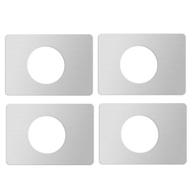 Semetall Door Lock Reinforcement Plate,Door Lock Repair Plate, Door Lock Fixing Plate, Door Knob/Lever/Deadbolt Fixing Filler Cover Plate-Silver-4PCS